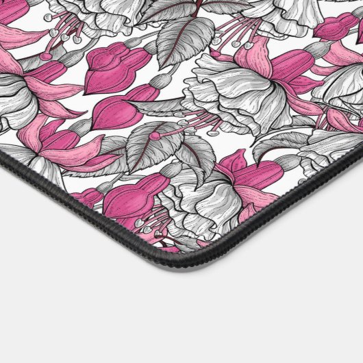 Fuchsia in wit en roze bureaumat (Hoek)