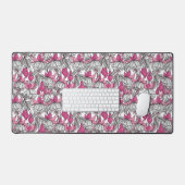 Fuchsia in wit en roze bureaumat (Keyboard & Muis)