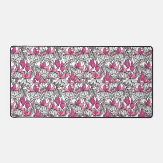 Fuchsia in wit en roze bureaumat (Voorkant)