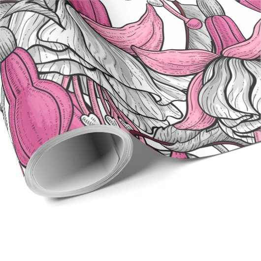 Fuchsia in wit en roze cadeaupapier (Rol Hoek)