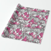 Fuchsia in wit en roze cadeaupapier (Uitgerold)