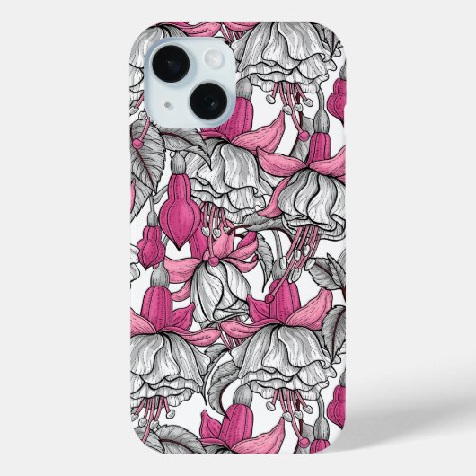 Fuchsia in wit en roze Case-Mate iPhone case (Achterkant)