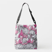 Fuchsia in wit en roze crossbody tas (Achterkant)