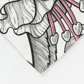 Fuchsia in wit en roze fleece deken (Hoek)