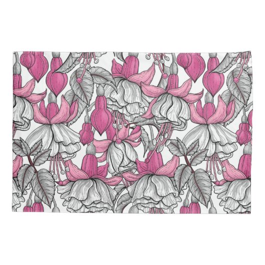 Fuchsia in wit en roze kussensloop (Achterkant-Links)