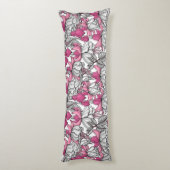 Fuchsia in wit en roze lichaamskussen (Achterkant (Verticaal))