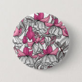 Fuchsia in wit en roze ronde button 5,7 cm (Voorkant)