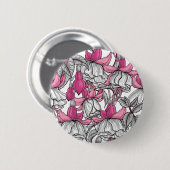 Fuchsia in wit en roze ronde button 5,7 cm (Voorkant /achterkant)