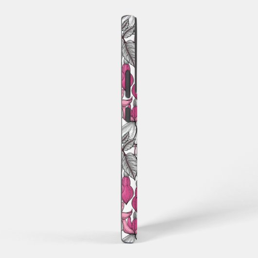 Fuchsia in wit en roze samsung galaxy hoesje (Rechterkant)