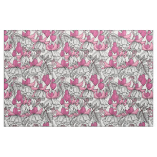 Fuchsia in wit en roze stof