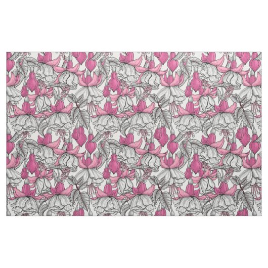 Fuchsia in wit en roze stof (Fat Quarter)