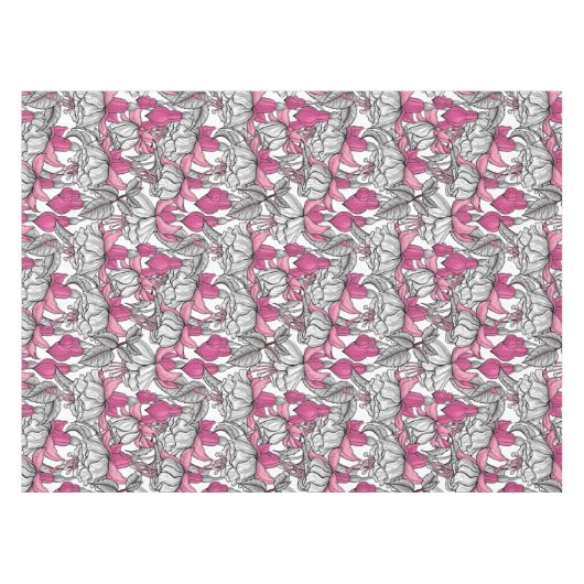 Fuchsia in wit en roze tafelkleed (Voorkant (Horizontaal))