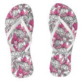 Fuchsia in wit en roze teenslippers (Voetbed)