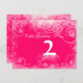 Fuchsia Kanji for Love Swirl Table Number Kards Briefkaart (Voorkant / Achterkant)