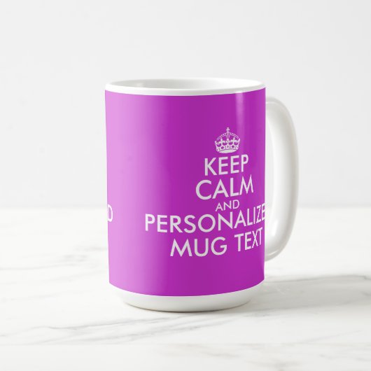 Fuchsia Keep Calm Mok | tekst (Voorkant rechts)