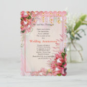 Fuchsia King Protea Bloemboeketten Jubileum Kaart (Staand voorkant)