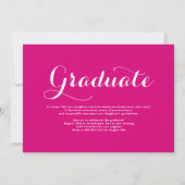 Fuchsia Klas van 2026 Foto Collage Afstuderen Kaart (Achterkant)