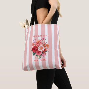 Fuchsia, Koraal & Tangerine Kust Chic Strandclub Tote Bag