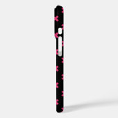 Fuchsia kruissteken op zwart Case-Mate iPhone case (Achterkant / Links)