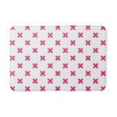 Fuchsia kruisstift wit badmat (Voorkant)