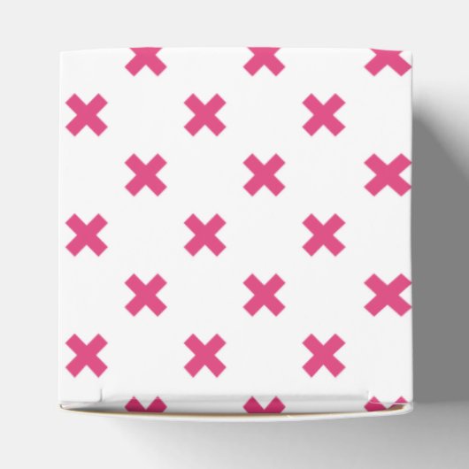 Fuchsia kruisstift wit bedankdoosjes (Bovenkant)
