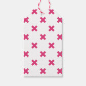 Fuchsia kruisstift wit cadeaulabel (Voorkant)