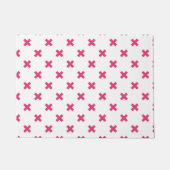 Fuchsia kruisstift wit deurmat (Voorkant)