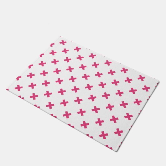 Fuchsia kruisstift wit deurmat (Schuin)