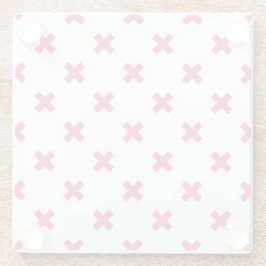 Fuchsia kruisstift wit glazen onderzetter (Achterkant)