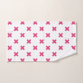 Fuchsia kruisstift wit handdoek (Handdoek)