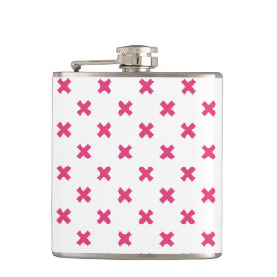 Fuchsia kruisstift wit heupfles