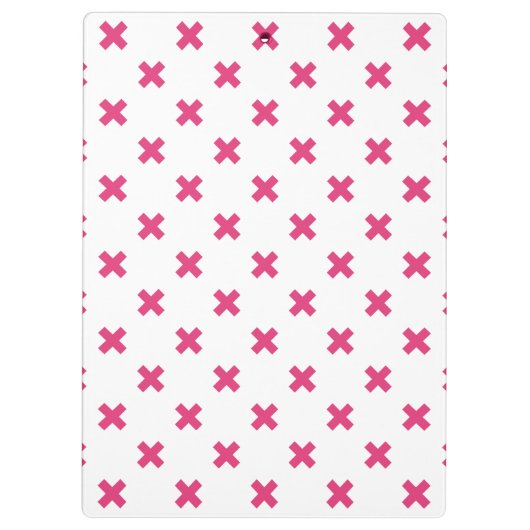 Fuchsia kruisstift wit klembord (Achterkant)