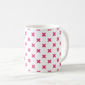 Fuchsia kruisstift wit koffiemok (Voorkant rechts)