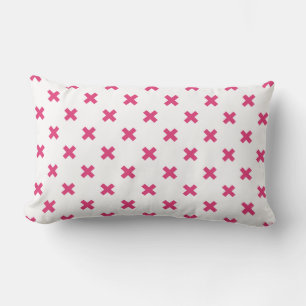 Fuchsia kruisstift wit kussen