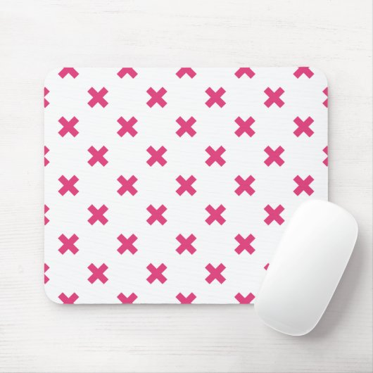 Fuchsia kruisstift wit muismat (Met muis)