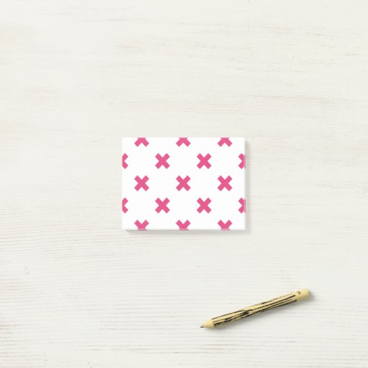 Fuchsia kruisstift wit post-it® notes (Op bureau)