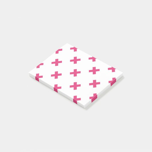 Fuchsia kruisstift wit post-it® notes (Schuin)