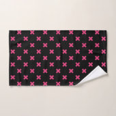 Fuchsia kruisstift zwart bad handdoek (Handdoek)