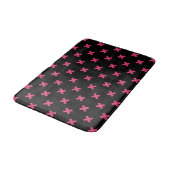 Fuchsia kruisstift zwart badmat (Gekanteld)