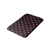 Fuchsia kruisstift zwart badmat (Gekanteld)