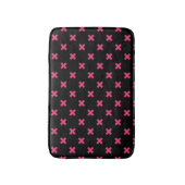 Fuchsia kruisstift zwart badmat (Voorkant Verticaal)