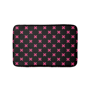 Fuchsia kruisstift zwart badmat