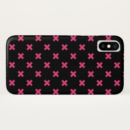 Fuchsia kruisstift zwart Case-Mate iPhone case (Achterkant (horizontaal))