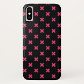 Fuchsia kruisstift zwart Case-Mate iPhone case (Achterkant)