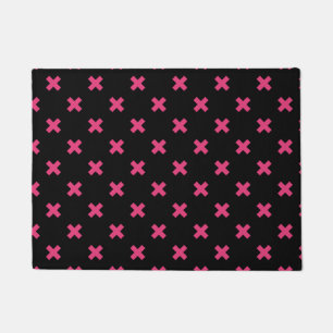 Fuchsia kruisstift zwart deurmat