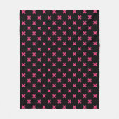 Fuchsia kruisstift zwart fleece deken (Voorkant)