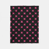 Fuchsia kruisstift zwart fleece deken (Voorkant)