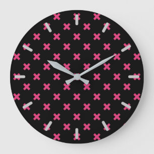Fuchsia kruisstift zwart grote klok