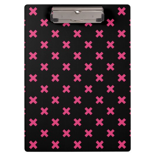 Fuchsia kruisstift zwart klembord (Voorkant)