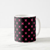 Fuchsia kruisstift zwart koffiemok (Voorkant rechts)